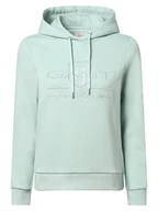 Bluzy damskie - Gant - Damska bluza z kapturem, niebieski - miniaturka - grafika 1