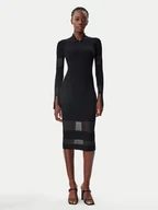 Sukienki - Patrizia Pepe Sukienka dzianinowa 8A1420/K078-K103 Czarny Slim Fit - miniaturka - grafika 1