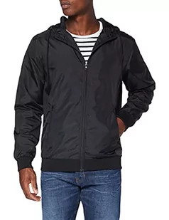 Build Your Brand Męska kurtka z kapturem, męska wiatrówka z zamkiem błyskawicznym, dostępna w wielu kolorach, rozmiary S - 5XL, czarny (Blk/Blk 00017), XXL - Kurtki męskie - miniaturka - grafika 1