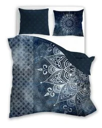 Faro Pościel satynowa 140x200 Pure Mandala granatowa poszewka 70x90 - Pościel - miniaturka - grafika 1