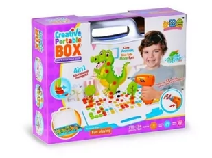 Kreatywna Mozaika Zoo W Walizce 198 El. Układanka 3D, Klocki, Wkrętarka Zestaw Konstrukcyjny - Układanki dla dzieci - miniaturka - grafika 1