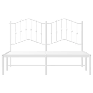 Metalowa rama łóżka z wezgłowiem biała, 140x200 cm Lumarko! - Łóżka - miniaturka - grafika 6