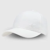 Czapki i chusty sportowe męskie - Czapka Z Daszkiem Uniseks 4F Sportowa Kaszkietówka Złamana Biel 4FWMM00ACABU464 Złamana biel XS/S - miniaturka - grafika 1