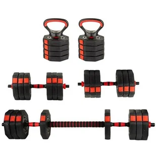 Zestaw 4W1 Hantla Kompozytowa Kettlebell Sztanga Uchwyty Do Pompek 20Kg Eb Fit - Sztangi - miniaturka - grafika 1