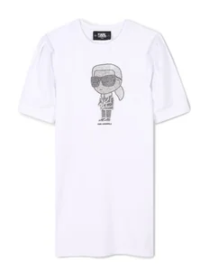 Karl Lagerfeld Kids Sukienka codzienna Z30458 S Biały Regular Fit - Sukienki i spódniczki dla dziewczynek - miniaturka - grafika 1