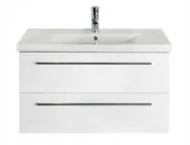 Szafki łazienkowe - Szafka łazienkowa z umywalką 60 wisząca Cheese biała - miniaturka - grafika 1