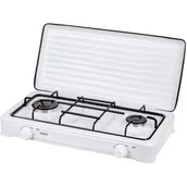 Kuchnia turystyczne i akcesoria - Smile Smile KN-02/1K kuchenka gazowa biała 2 palnikowa - miniaturka - grafika 1