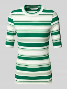 T-shirt o kroju slim fit z mieszanki bawełny - Koszulki i topy damskie - miniaturka - grafika 1