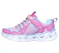 Buty dla dziewczynek - Skechers Dziewczęce sneakersy Heart Lights Rainbow Lux, Pink Multi Sparkle Mesh Multi, 33.5 EU - miniaturka - grafika 1