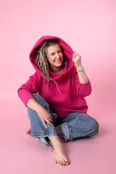 Bluzy damskie - Bluza damska,kolorowa bluza damska z wielkim kapturem - Pakamera - miniaturka - grafika 1