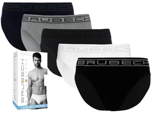 BRUBECK SLIPY MĘSKIE bezszwowe KOLORY - 5 szt. rL - Majtki męskie - miniaturka - grafika 1