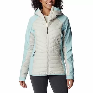 Columbia Damska kurtka puchowa Powder Lite Hybrid z kapturem, ciemny kamień, Aqua Haze, XL - Kurtki damskie - miniaturka - grafika 1
