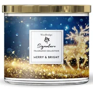 Świece - Świeca zapachowa świąteczna 3 knoty Merry Bright Woodbridge 410 g - miniaturka - grafika 1