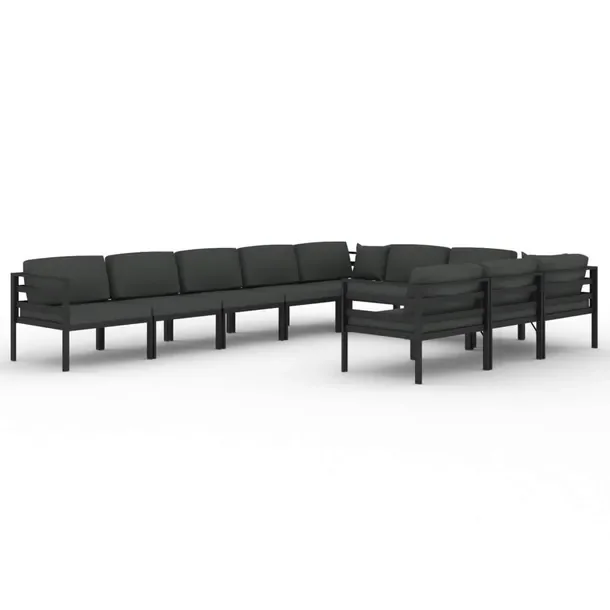 Modułowy zestaw wypoczynkowy do ogrodu antracytowy, aluminiowy 70 x 70 x 6