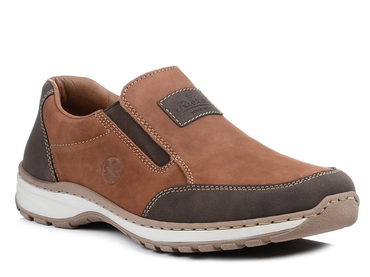 Półbuty męskie skórzane wsuwane Rieker 03354-24-46