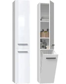 Szafki łazienkowe - SZAFKA ŁAZIENKOWA REGAŁ SŁUPEK KOSZ NEL IV BIAŁY POŁYSK - miniaturka - grafika 1