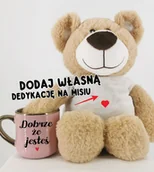 Walentynki - Miś na walentynki z dedykacją oraz kubek dobrze, że jesteś - miniaturka - grafika 1
