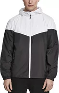 Kurtki męskie - Urban Classics Kurtka męska Windbreaker 2-ton Tech Windrunner, kurtka przejściowa dla mężczyzn w wielu kolorach, rozmiary S - 5XL, White/black, XXL - miniaturka - grafika 1