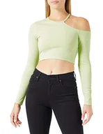 Koszulki i topy damskie - Koton Damska koszulka z długim rękawem i okrągłym dekoltem, Zielony (765), L - miniaturka - grafika 1