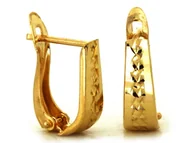 Kolczyki - Złote kolczyki 585 eleganckie PRZECIENKI 14kt prezent - miniaturka - grafika 1