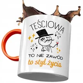 Kubki - Kubek Pomarańczowy dla Teściowej Teściuni Prezent z Nadrukiem ze Zdjęciem + Opakowanie na prezent (wzór 01) - miniaturka - grafika 1