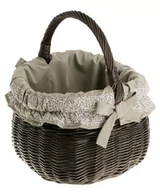 Torby i wózki na zakupy - Dekoracyjny Kosz Wiklinowy na Zakupy kosz na grzyby Obszyty 31x31 H25/40 cm - miniaturka - grafika 1