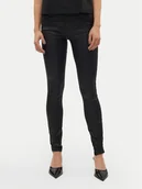Spodnie damskie - Vero Moda Spodnie z imitacji skóry Flash 10314591 Czarny Skinny Fit - miniaturka - grafika 1