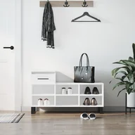 Wieszaki i stojaki - vidaXL Szafka na buty, wysoki połysk, biała, 102x36x60 cm - miniaturka - grafika 1
