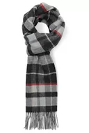 Apaszki i szaliki męskie - Szal Szaro-Czarny w Kratę - miniaturka - grafika 1