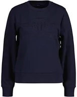 Bluzy damskie - GANT Damska bluza Tonal Archive Shield Sweat Sweatshirt, Evening Blue, Standard, niebieski (Evening Blue), M - miniaturka - grafika 1