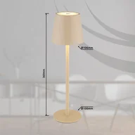 Lampy stojące - Globo Lampa stołowa LED Vannie, kolor piaskowy Wysokość 36 cm, CCT - miniaturka - grafika 1