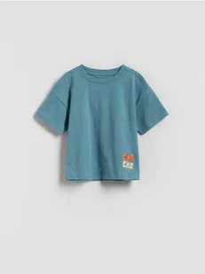 Reserved - Bawełniany t-shirt - niebieski - Bluzki dla niemowląt - miniaturka - grafika 1