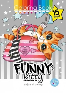Kolorowanka A4 15 obrazków Zabawne kotki 2 - Literatura popularno naukowa dla młodzieży - miniaturka - grafika 1