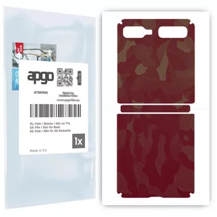 Folia naklejka skórka strukturalna na TYŁ do Samsung Galaxy Z Flip 5G -  Moro | Camo Bordowy - apgo SKINS - Szkła hartowane na telefon - miniaturka - grafika 1