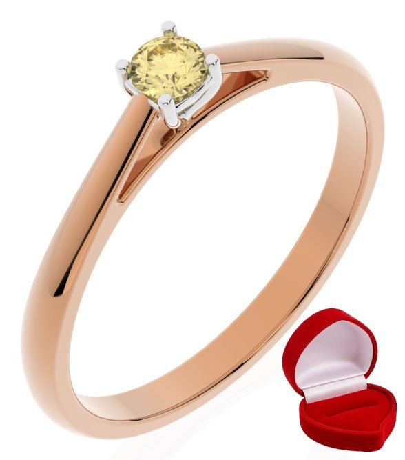ZŁOTY PIERŚCIONEK ZARĘCZYNOWY 585 14k SZAFIR 0,09 ct RÓŻOWE ZŁOTO R11