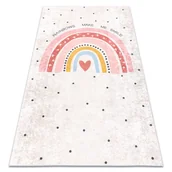 Dywany dla dzieci - Dywan do prania JUNIOR 51300.802 Tęcza, kropki dla dzieci, antypoślizgowy - beż, 160x220 cm - miniaturka - grafika 1