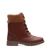 Kozaki damskie - Clarks AstrolFurGTXO. Półdługie kozaki, brązowa skóra, 38 EU, Br?zowa skóra, 38 EU - miniaturka - grafika 1