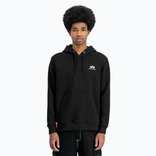Bluza męska Alpha Industries Basic Small Logo Hoodie black - Bluzy męskie - miniaturka - grafika 1