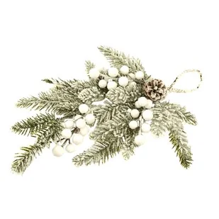 Gałązka dekoracyjna 45 cm ośnieżona - Ozdoby bożonarodzeniowe - miniaturka - grafika 1