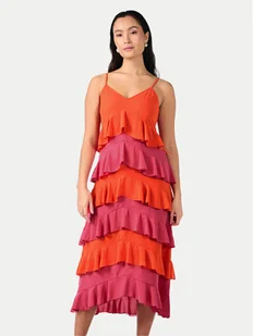 YAS Sukienka letnia Clara 26032842 Pomarańczowy Regular Fit - Sukienki - miniaturka - grafika 1