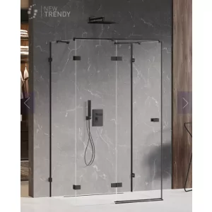 New Trendy EXK-2631 KABINA AVEXA BLACK PROSTOKĄTNA PRZY$138CIENNA 90x70x200 CZYSTE 6mm ACTIVE SHIELD - Kabiny prysznicowe - miniaturka - grafika 1