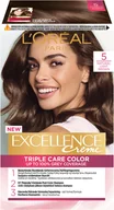 Farby do włosów i szampony koloryzujące - Loreal Paris Paris Excellence Creme Krem koloryzujący 5 jasny brąz 0258885 - miniaturka - grafika 1