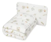 Kołdry i poduszki dla dzieci - Kołdra 135x100 poduszka 40x60 biała liście komplet do łóżeczka antyalergiczny dziecięcy - miniaturka - grafika 1