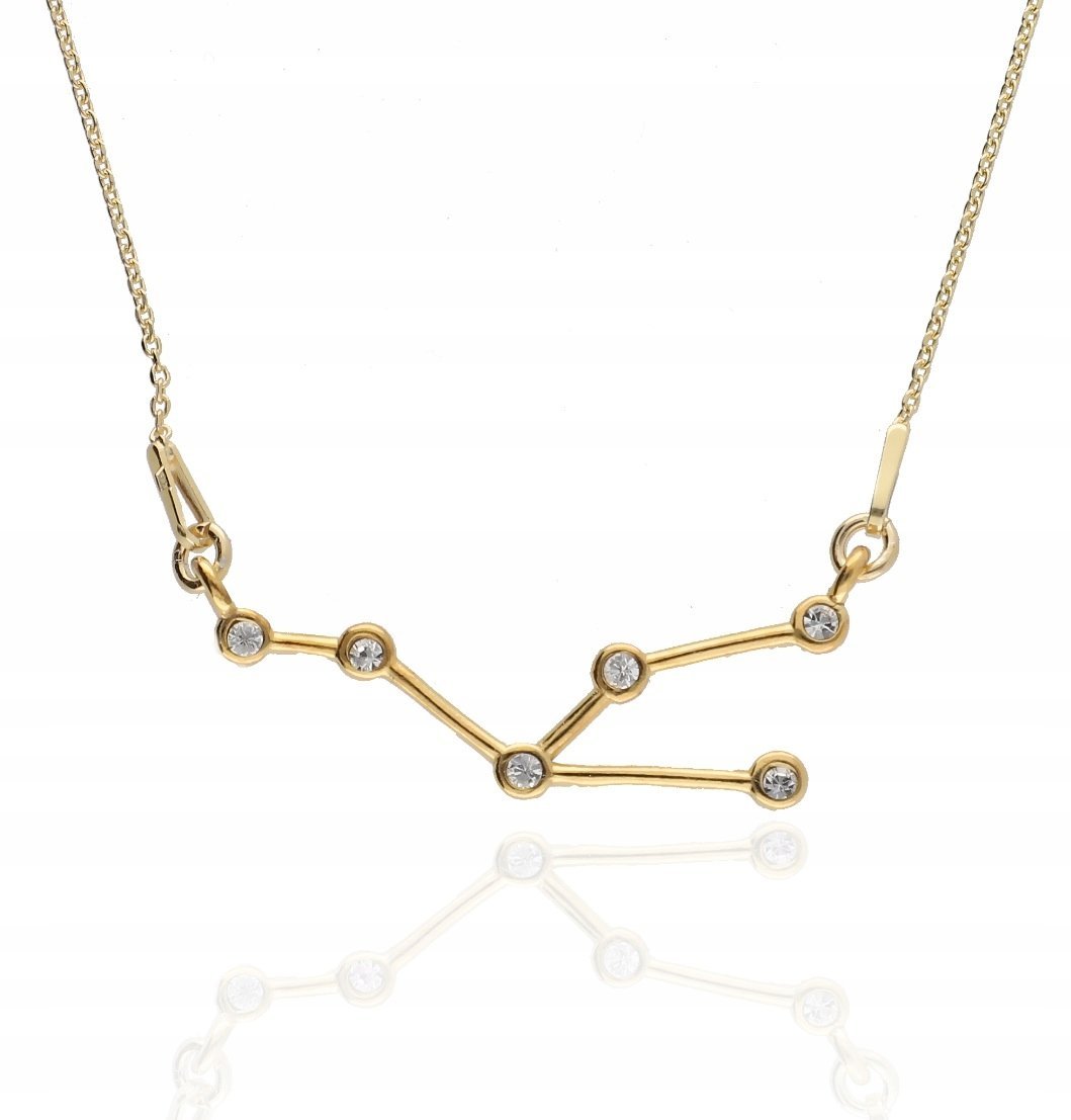 Złoty naszyjnik znak zodiaku konstelacja BYK celebrytka srebro 925 45 cm