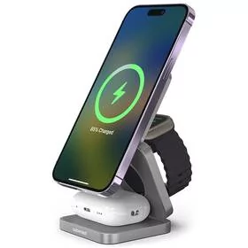 Bezprzewodowa ładowarka CubeNest S312 Pro 3v1 s MagSafe (S312ProGY) Szara - Ładowarki do telefonów - miniaturka - grafika 1