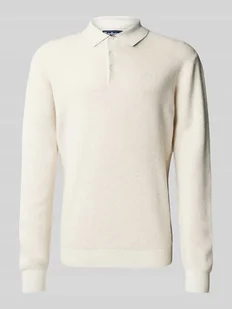 Sweter z dzianiny z kołnierzykiem polo - Swetry męskie - miniaturka - grafika 1