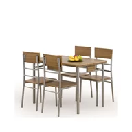 Stoły z krzesłami - Zestaw Stół i 4 Krzesła Natan Halmar Orzech - miniaturka - grafika 1