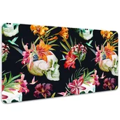 Podkładki na biurko - Podkładka na biurko Kwiaty z czaszkami 100x50 cm - miniaturka - grafika 1