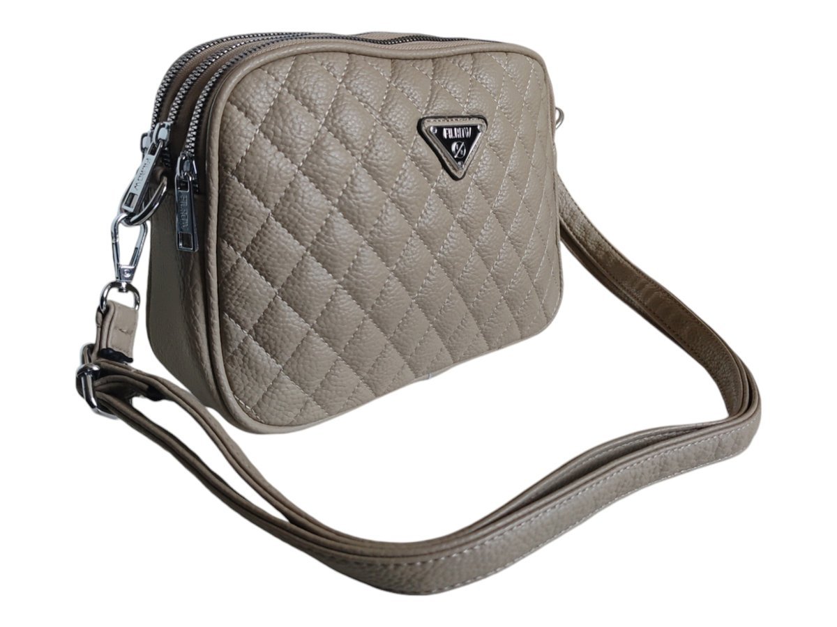 Torebka Damska Brązowa, Pikowana Mała Torebka Na Ramię, Kuferek Damski - A5