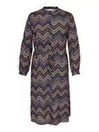 Sukienki - ONLY CARMAKOMA Women's CARBANNI LS Shirt BLK Dress AOP sukienka, Black/AOP:Zig ZAG Blur, 48, Black/Aop: zig Zag Blur, 48 - miniaturka - grafika 1